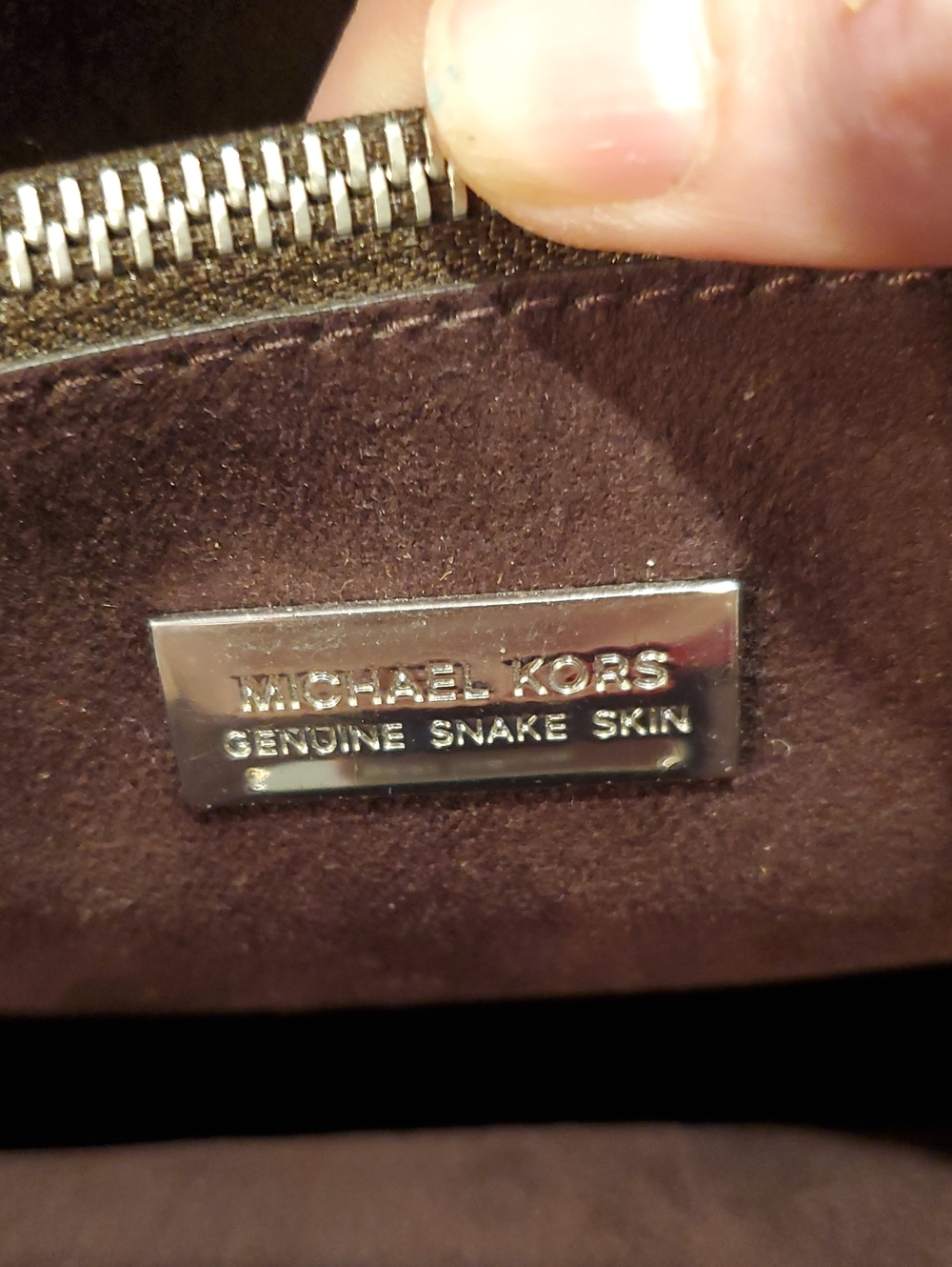 Like NEW Michael Kors Real Snakeskin Mercer Tote - Picture 14 of 16